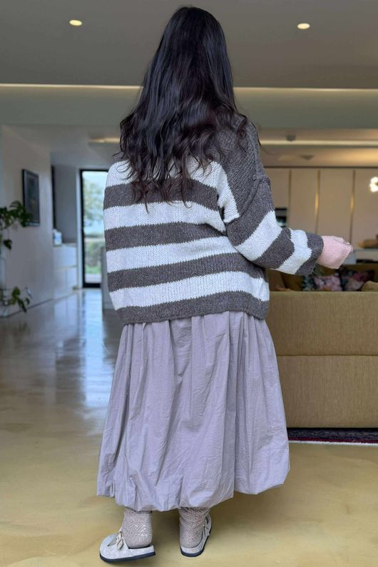 Big Softie Block Stripe Cobain Knit Mocha